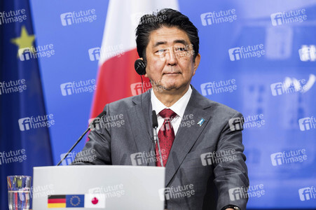 Pressekonferenz von Angela Merkel und Shinzo Abe in Hannover