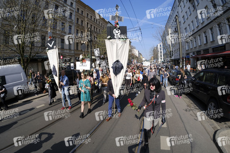 Demonstration gegen die Umstrukturierung der Berliner Volksbühne