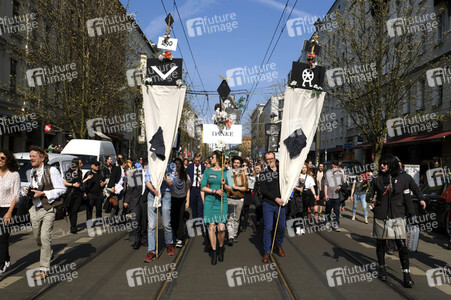 Demonstration gegen die Umstrukturierung der Berliner Volksbühne