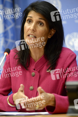 Pressekonferenz von Nikki Haley bei der UN in New York