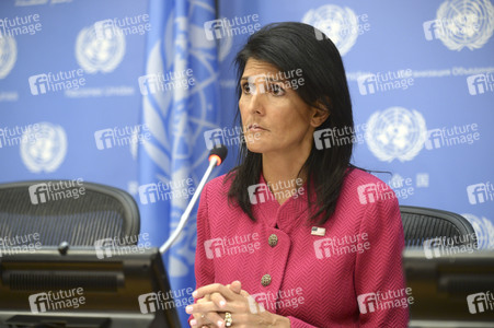 Pressekonferenz von Nikki Haley bei der UN in New York