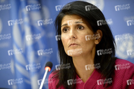 Pressekonferenz von Nikki Haley bei der UN in New York