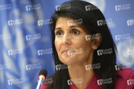 Pressekonferenz von Nikki Haley bei der UN in New York
