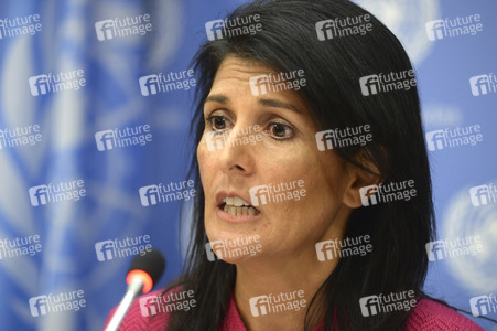 Pressekonferenz von Nikki Haley bei der UN in New York