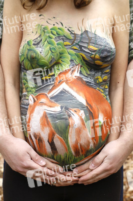 Fuchsfamilie / Fox Family Bodypainting