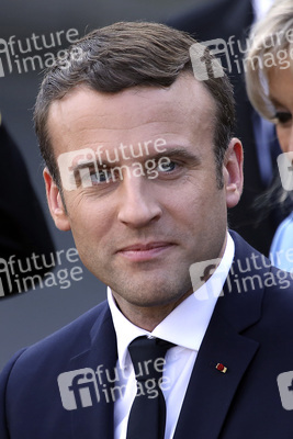 Präsident Macron beim Empfang am Rathaus in Paris