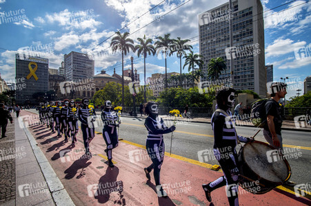 Demonstration gegen Sparmaßnahmen im Kulturbereich in Sao Paulo