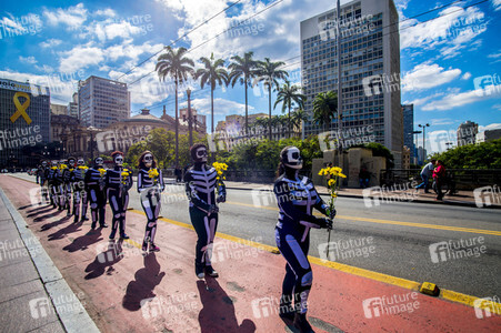 Demonstration gegen Sparmaßnahmen im Kulturbereich in Sao Paulo