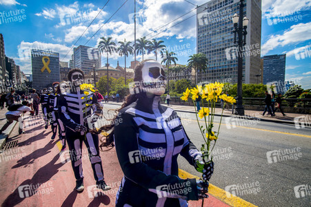 Demonstration gegen Sparmaßnahmen im Kulturbereich in Sao Paulo