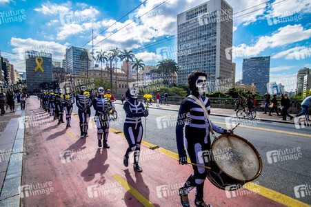 Demonstration gegen Sparmaßnahmen im Kulturbereich in Sao Paulo