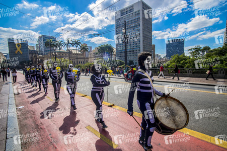 Demonstration gegen Sparmaßnahmen im Kulturbereich in Sao Paulo