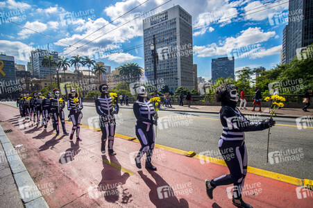 Demonstration gegen Sparmaßnahmen im Kulturbereich in Sao Paulo