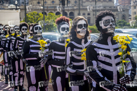Demonstration gegen Sparmaßnahmen im Kulturbereich in Sao Paulo