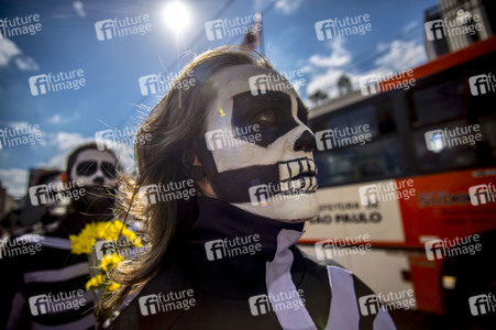 Demonstration gegen Sparmaßnahmen im Kulturbereich in Sao Paulo