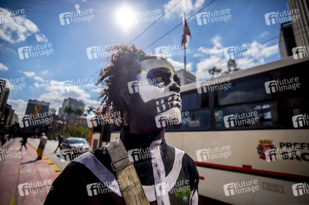 Demonstration gegen Sparmaßnahmen im Kulturbereich in Sao Paulo