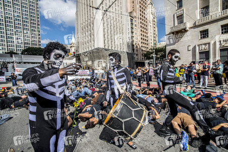 Demonstration gegen Sparmaßnahmen im Kulturbereich in Sao Paulo