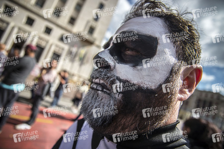 Demonstration gegen Sparmaßnahmen im Kulturbereich in Sao Paulo