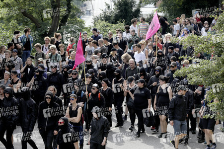 '#BlockG20 – colour the red zone!' Demonstration in Hamburg