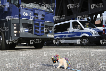 '#BlockG20 – colour the red zone!' Demonstration in Hamburg
