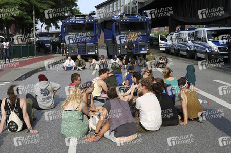 '#BlockG20 – colour the red zone!' Demonstration in Hamburg