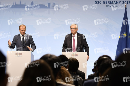 EU-Pressekonferenz auf dem G20-Gipfel in Hamburg