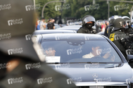 Wagenkolonnenblockade beim G20-Gipfel in Hamburg