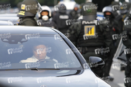 Wagenkolonnenblockade beim G20-Gipfel in Hamburg