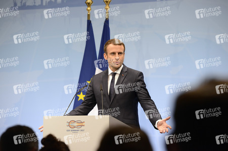 G20 Pressekonferenz von Emmanuel Macron in Hamburg