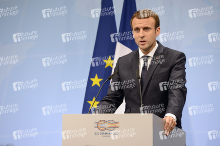G20 Pressekonferenz von Emmanuel Macron in Hamburg