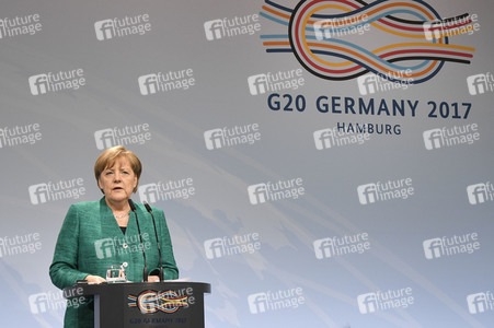 G20 Pressekonferenz von Angela Merkel in Hamburg