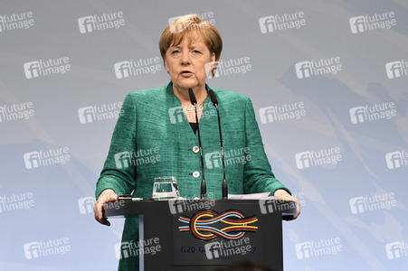 G20 Pressekonferenz von Angela Merkel in Hamburg