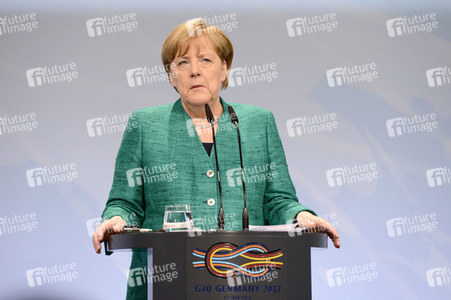 G20 Pressekonferenz von Angela Merkel in Hamburg