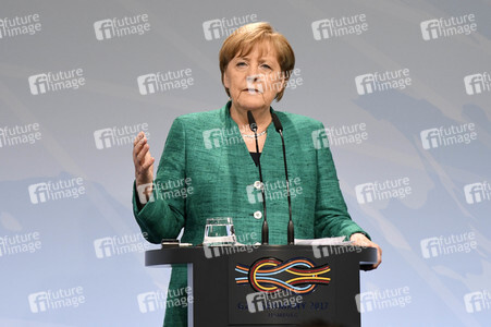 G20 Pressekonferenz von Angela Merkel in Hamburg