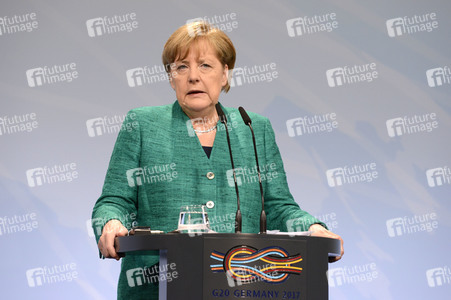 G20 Pressekonferenz von Angela Merkel in Hamburg