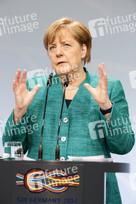 G20 Pressekonferenz von Angela Merkel in Hamburg