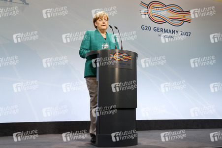 G20 Pressekonferenz von Angela Merkel in Hamburg