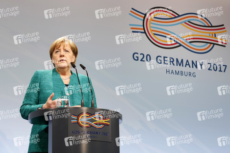 G20 Pressekonferenz von Angela Merkel in Hamburg