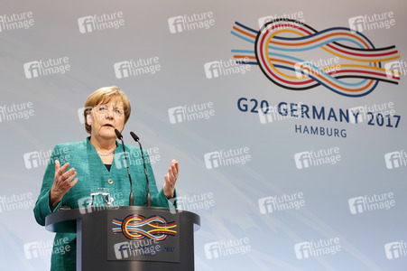 G20 Pressekonferenz von Angela Merkel in Hamburg