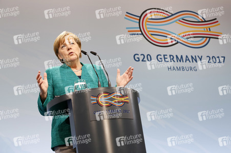G20 Pressekonferenz von Angela Merkel in Hamburg