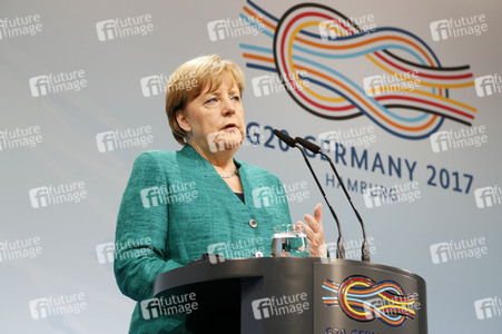 G20 Pressekonferenz von Angela Merkel in Hamburg