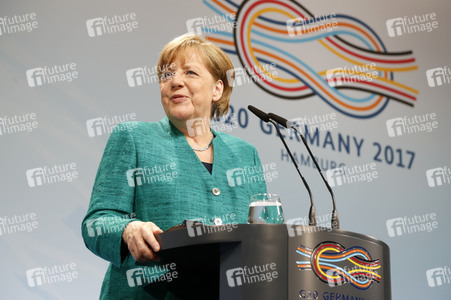 G20 Pressekonferenz von Angela Merkel in Hamburg