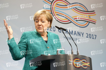 G20 Pressekonferenz von Angela Merkel in Hamburg