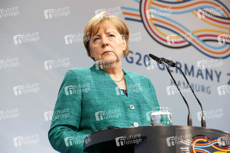 G20 Pressekonferenz von Angela Merkel in Hamburg