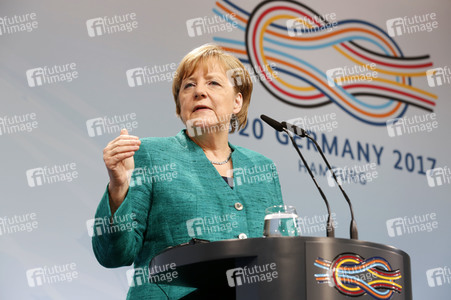 G20 Pressekonferenz von Angela Merkel in Hamburg