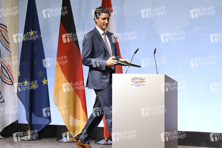 G20 Pressekonferenz von Justin Trudeau in Hamburg