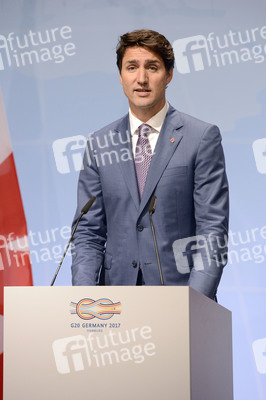 G20 Pressekonferenz von Justin Trudeau in Hamburg