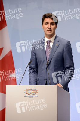 G20 Pressekonferenz von Justin Trudeau in Hamburg