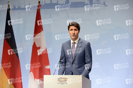 G20 Pressekonferenz von Justin Trudeau in Hamburg