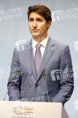 G20 Pressekonferenz von Justin Trudeau in Hamburg