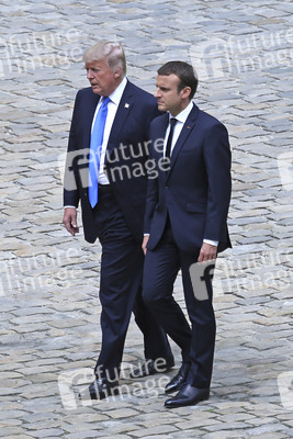 Präsident Macron und Präsident Trump am Les Invalides in Paris
